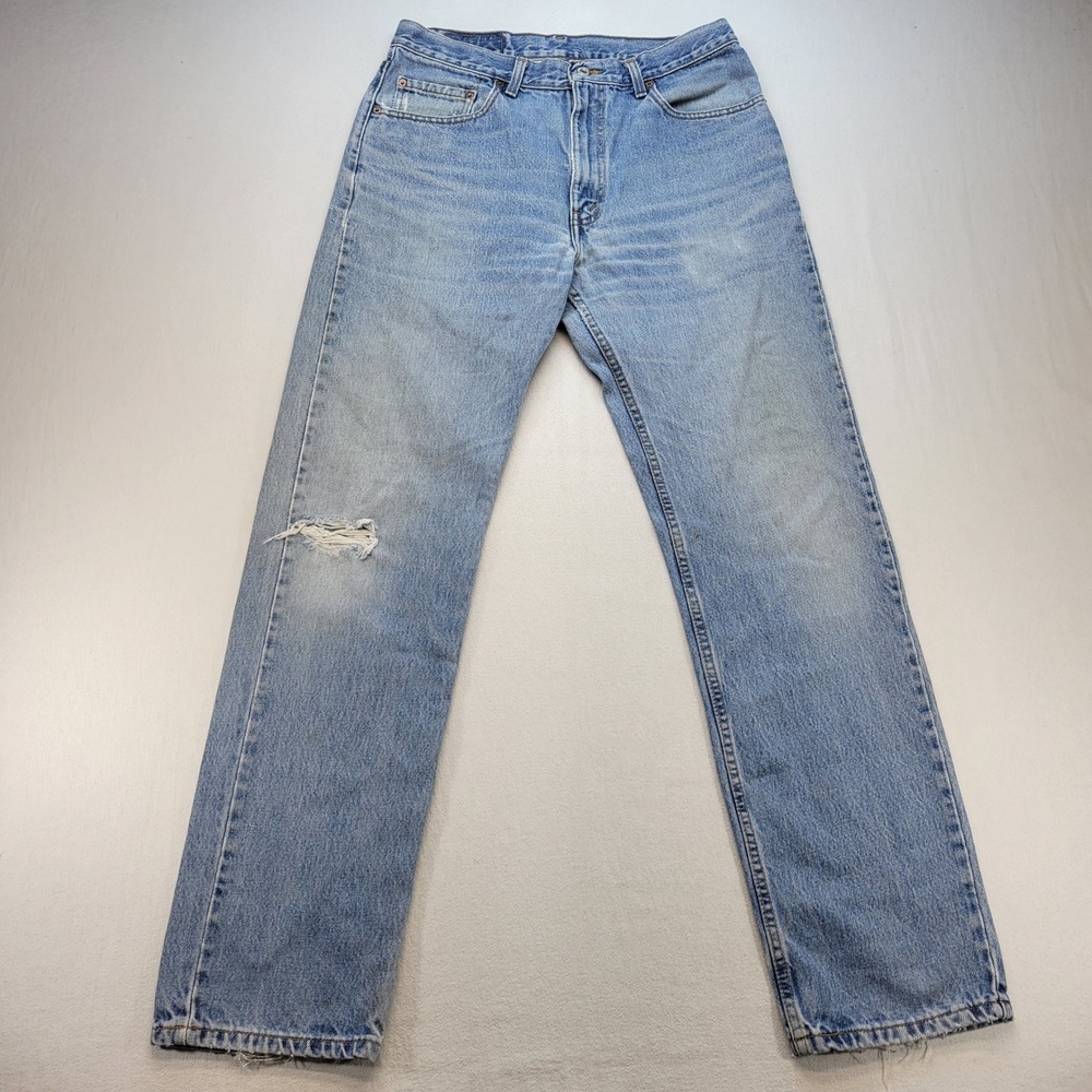 Levi's 505 Vintage Y2K Jeans Men 34x34 Light Wash Regular Fit Straight Leg Denim